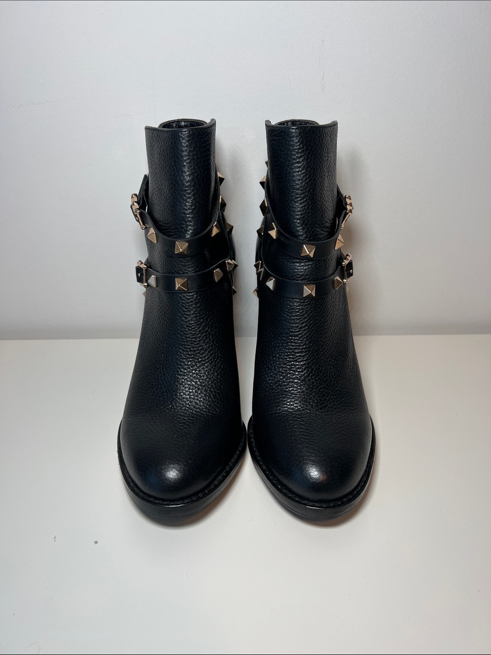 Black Studded High Heel Ankle Boots - Picture 2 of 7